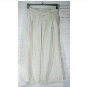Elevenses Linen Pleated Front Pants Wide Flare